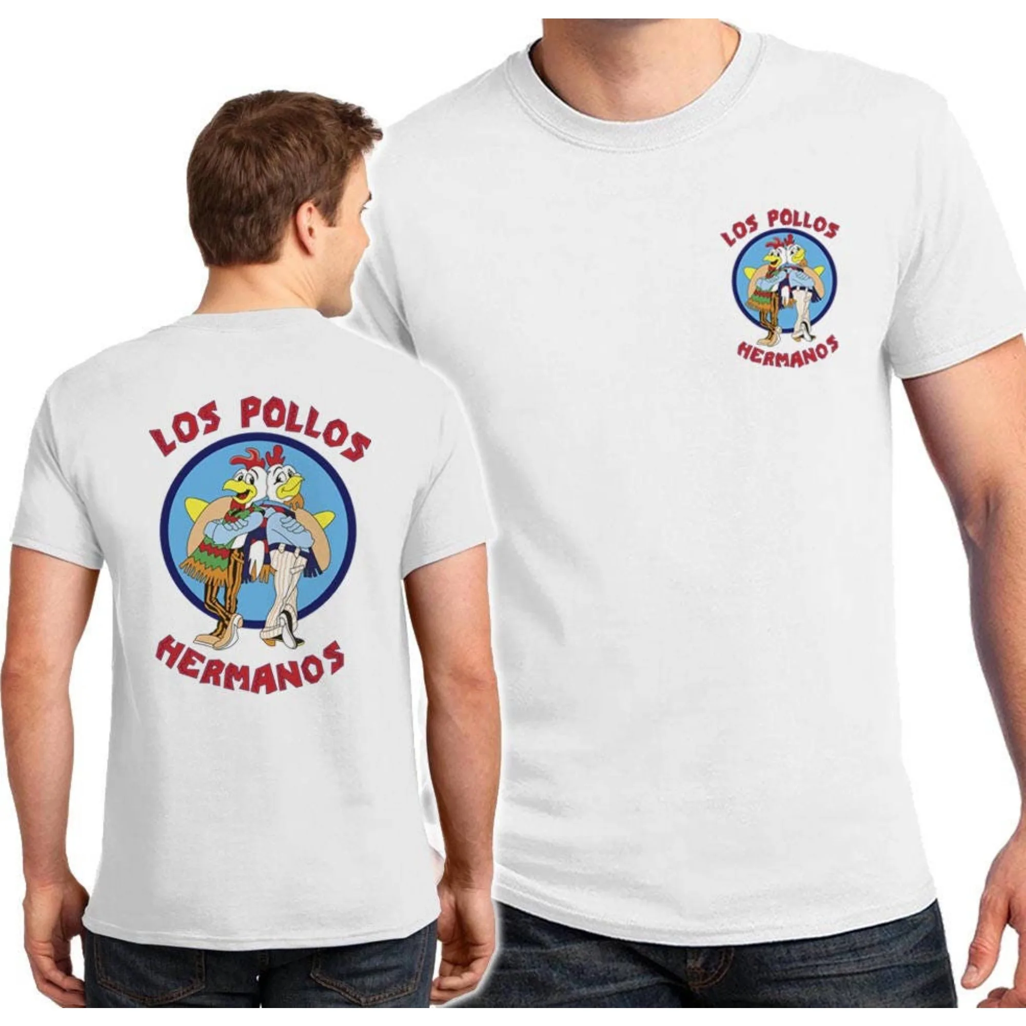 Summer Men's Short Sleeved High Quality 100% Cotton Breaking Bad LOS POLLOS Chicken Brothers Printed Casual for Men T-shirt Male