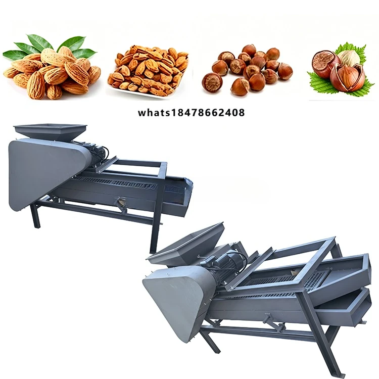 Automatic Palm Kennel Nut Cracker Machine Apricot Kernels Shell Breaking Separating Hazelnut Sheller Separator Motor Core