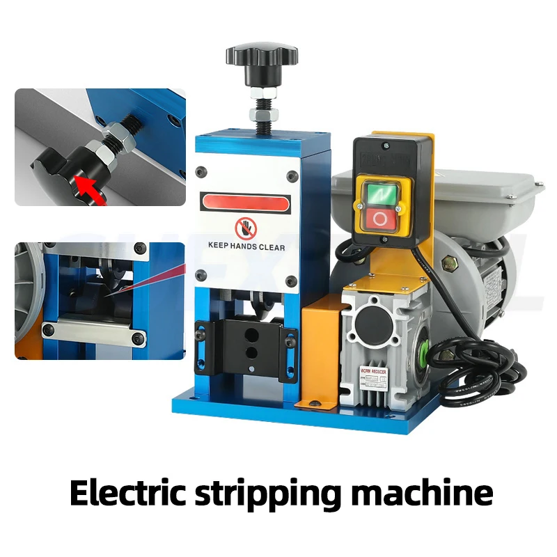 

Wire Stripping Machine 1.5-25mm Cable Stripping Machine 180W 60ft/min 3 Feed Hole Stripping Machine Scrap Copper Recycling