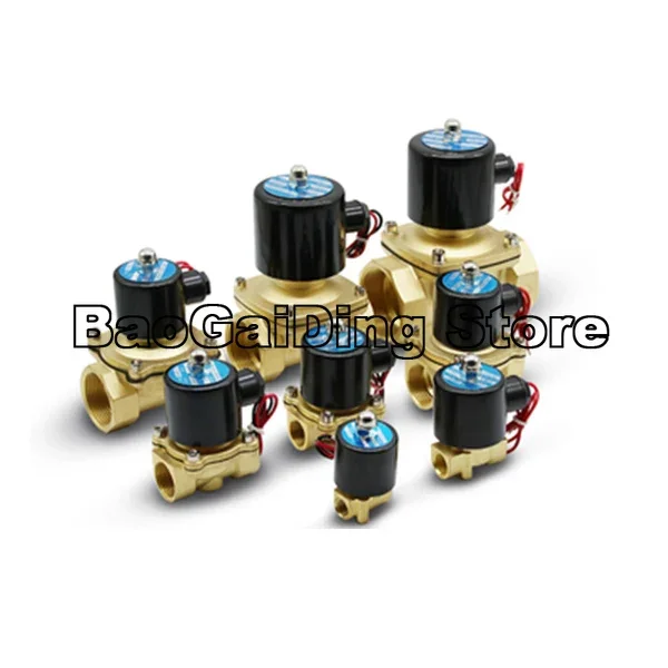 1/4 3/8 1/2 3/4 Inch Normally Closed Solenoid Valve Copper Plated Water Valve 2w-025-08 2w-040-10 2w-160-15 2w-200-20 2w-250-25