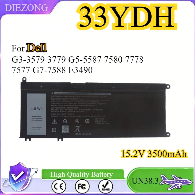 New Battery 33YDH For Dell G3-3579 3779 G5-5587 7580 7778 7577 G7-7588 E3490
