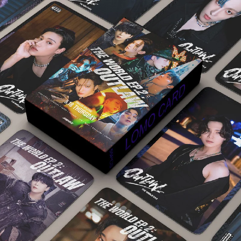 kpop ateez lomo cards novidades album the world ep2outlaw cartao postal hd impresso photocards presente fas 55 pcs por conjunto 01