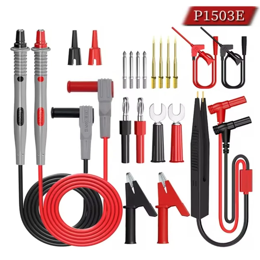 P1503 P1503B P1503D Series Multimeter Test Leads Kit with Replaceable Needle Probe 4mm Banana Plug Alligator Clip SMD Test Cable