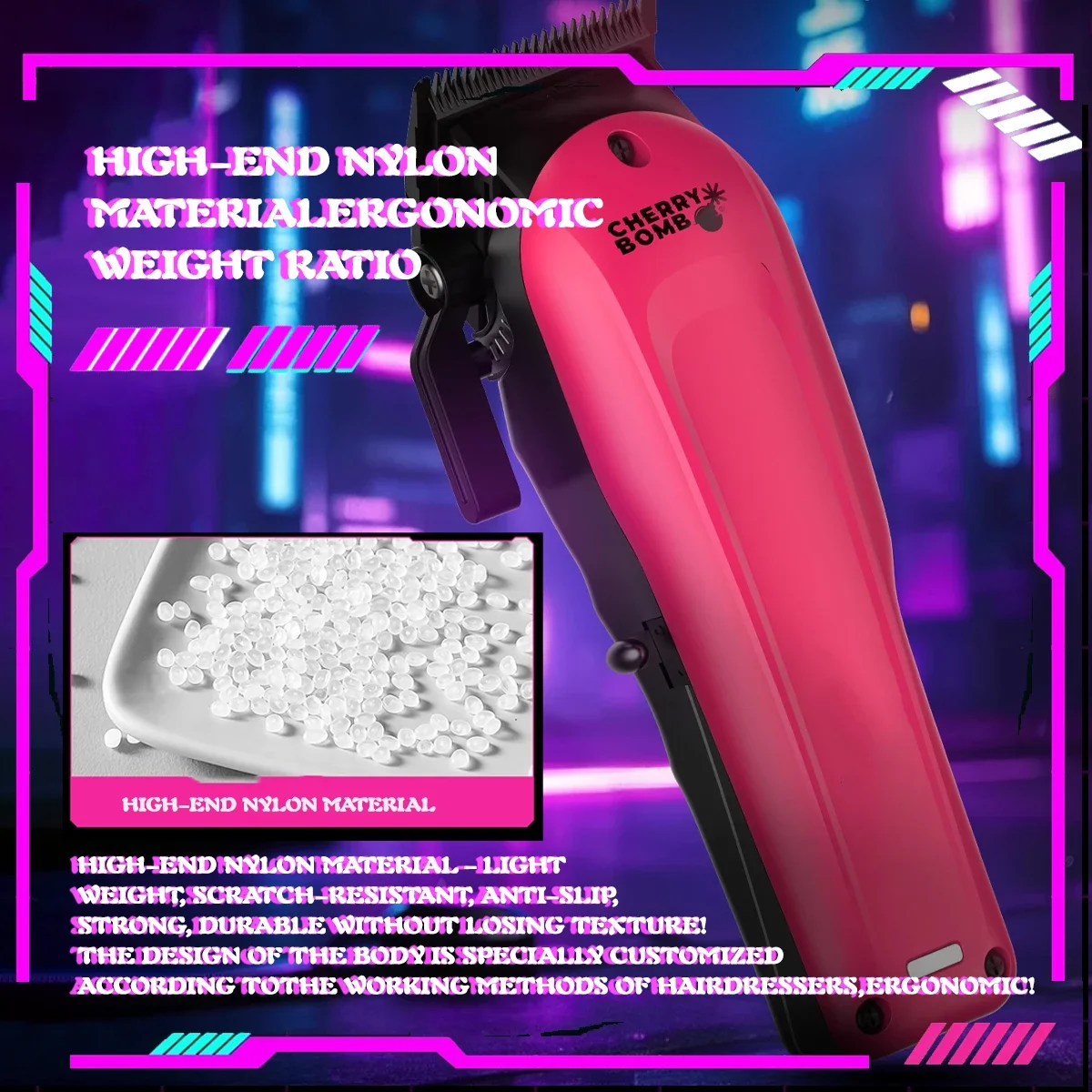 Professional Electric Hair Clipper 5 Gradient DLC Blade Barber Hair Trimmer for Man Everglow 7000RPM Adjust Punk Bear Clipper
