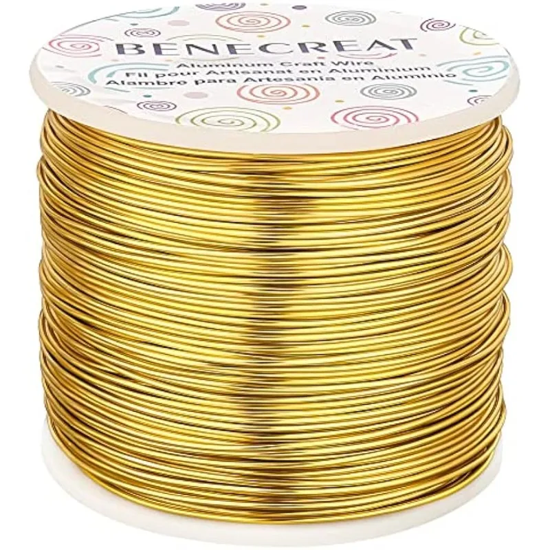 12 17 18 Gauge Aluminum Wire (18 Gauge,492 FT) Anodized Jewelry Craft Making Beading Floral Colored Aluminum Craft Wire - Gold