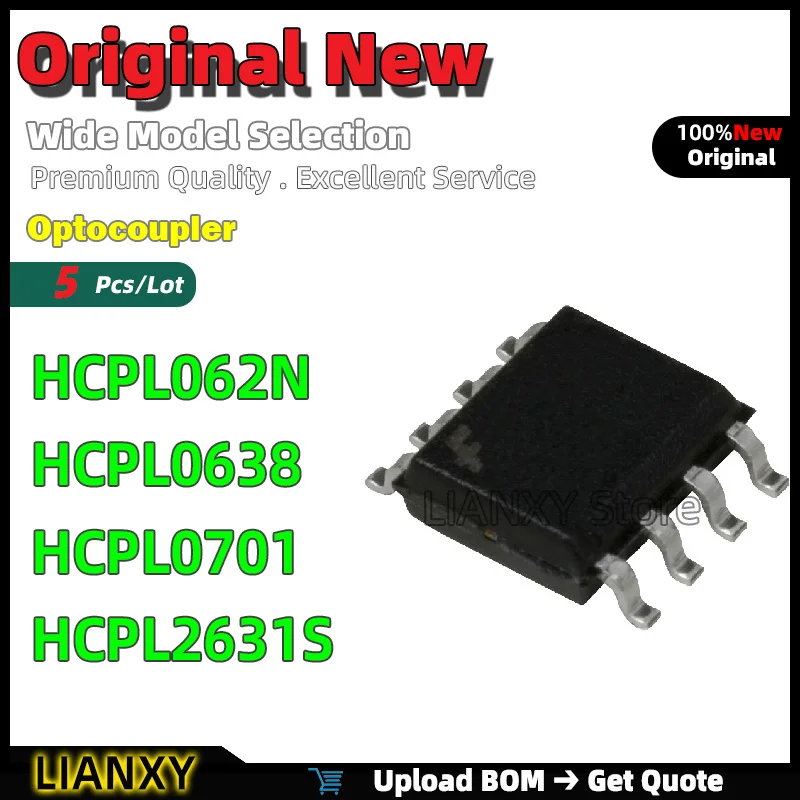 5pcs SOIC-8 HCPL062N HCPL0638 HCPL0701 HCPL2631S Optocoupler New Original
