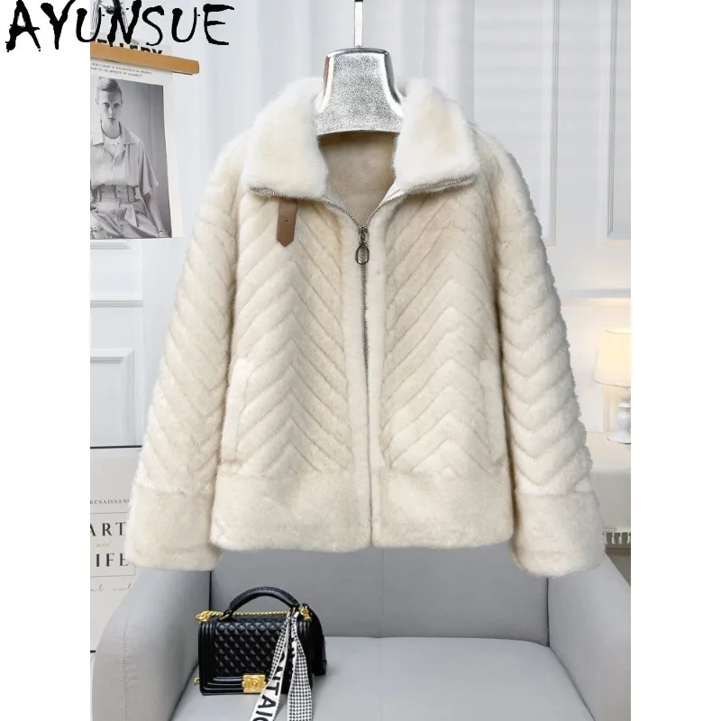 

AYUNSUE Woman Coats Winter Autumn 2025 New Arrival Korean Style Clothing for Woman High Quality Woman Clothes Ropa De Mujer