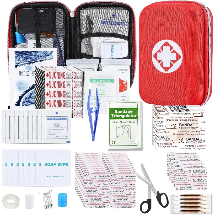 276PCS First Aid Kit with Compact Design for Home Car Camping Hiking and Outdoor Adventures Essential Emergency Supplies Bag fo