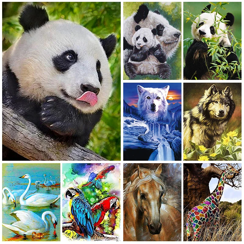 5D Diamond Painting Animal Diamond Embroidery DIY Full Rhinestone Mosaic Panda Swan Cross Stitch Kit Art Home Decor Gift