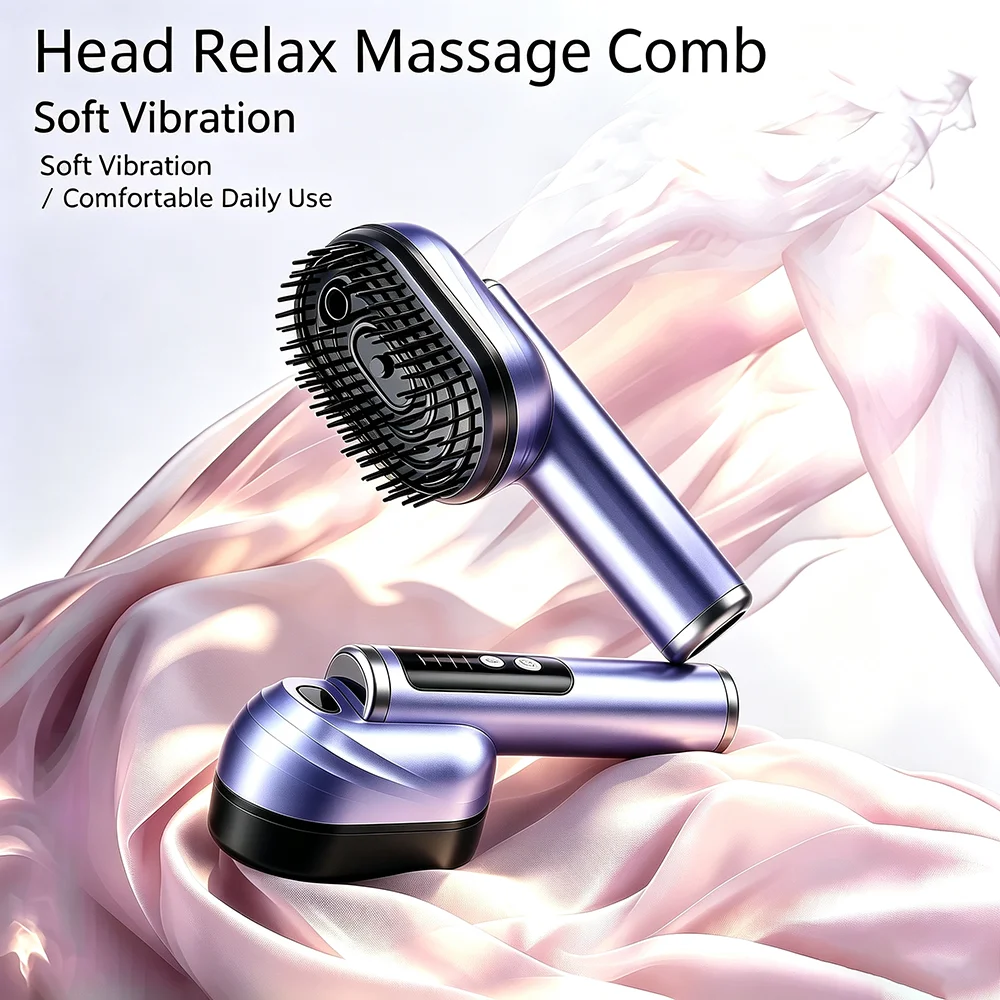 Electric Vibration Hair Comb Portable Mist Styling Hair Brush Detachable Washable Design Rechargeable For Daily Hair Styling
