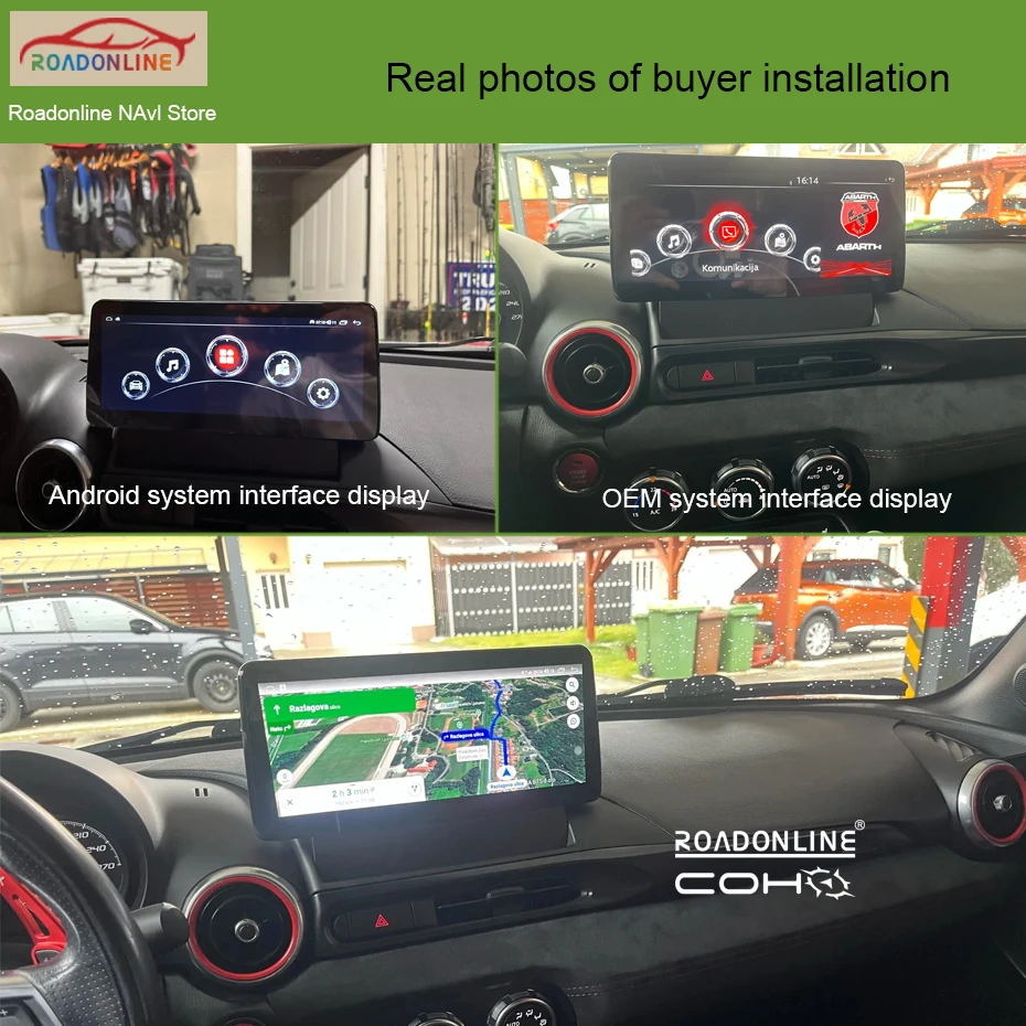 FIAT 124 Spider 2016-2018用 Android 15 オクタコア 8+256GB 1920*720