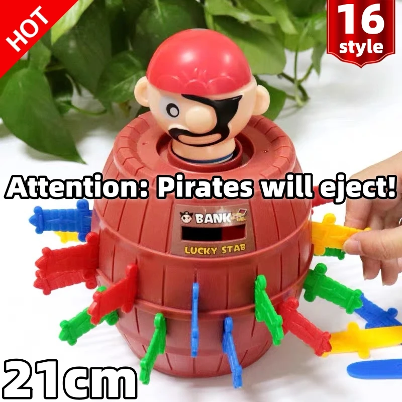 

Parent Child Interactive Game Pirate Bucket Insert Barrel Trickery Punishment dog Biting Finger festival birthday Kid gift Toy