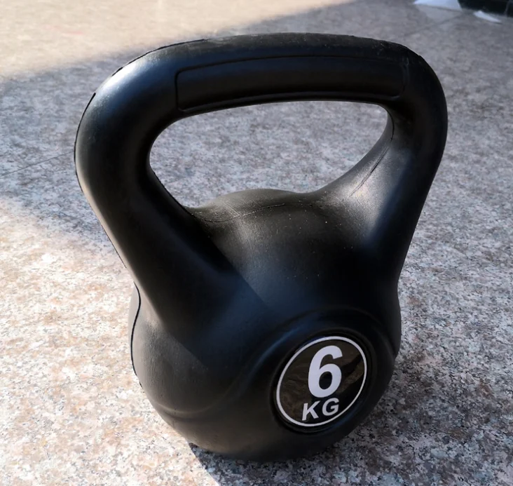 Wholesale 6kg Black Kettlebell Home Gym Equipment Free Weights Environmental Kettlebell for Home Use