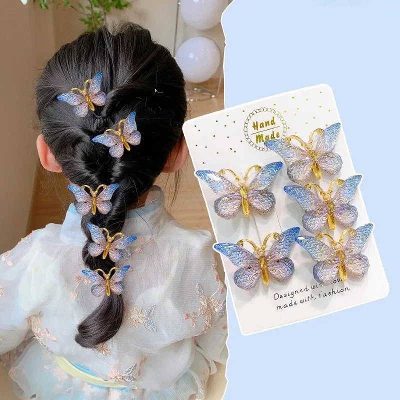 5PCS Cute Sweet Stereoscopic Color Gradient Baby Hairpins Kids Hair Clips Children Headwear Princess Barrette Girls Accessories