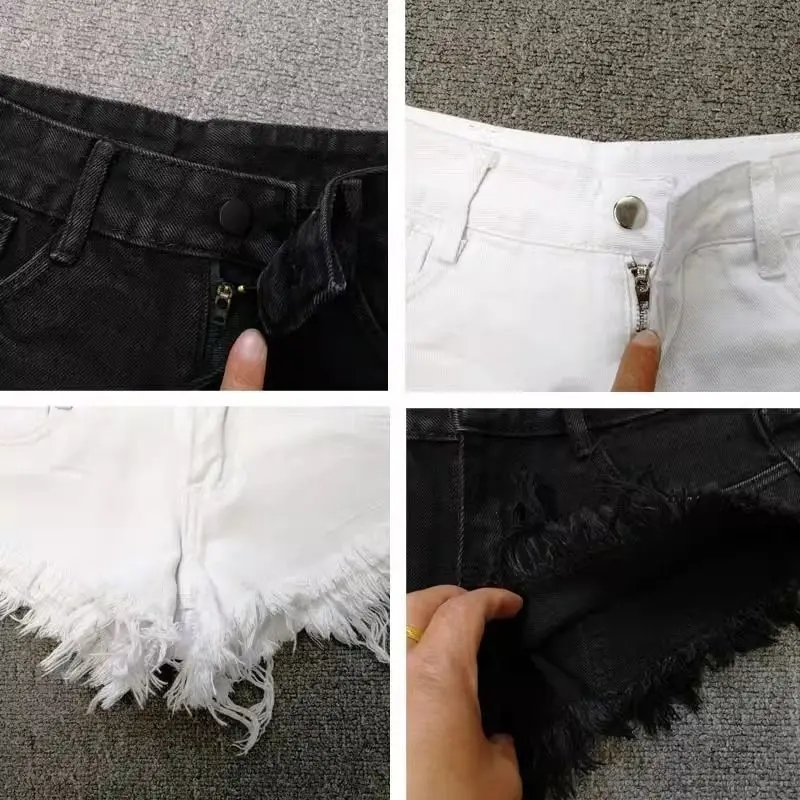 Spice Girl Low Waist Denim Super Shorts New Summer Women's Ripped Rough Edge Shorts Sexy Hot Pants