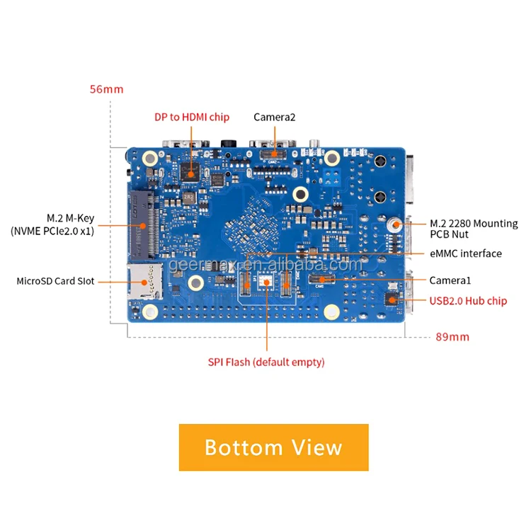 TElec Orange Pi 5 Pro 4GB 8GB 16GB RAM Development Boards LED FAN RTC 89mmX56mmX1.6mm Single Board Computers Pi5 Pro 16G 8G 4G