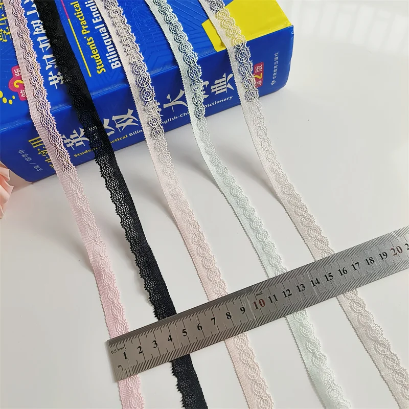 2023  1.5CM White Multicolored Cotton Lace DIY Clothing Edge Wrap Cotton Ribbon Tap e Cotton Material  S1222