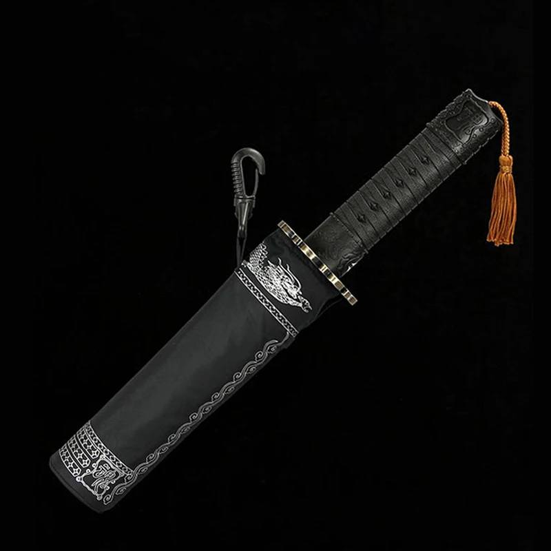 Creative Folding Umbrella Japanese Samurai Sword Umbrella Windproof Sunscreen Rainproof Personality Animation Cosplay Accessorie