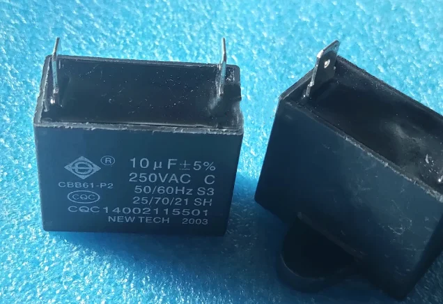 1/Uds Condensador de arranque CBB61 10uF ± 5% 250VAC Motor de ventilador Campana Extractora Línea de tira de arranque