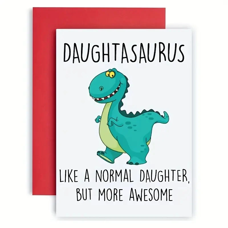 1 süße Dinosaurier-Geburtstagskarte als Geburtstagsgeschenk, Geburtstagskarte für die Tochter