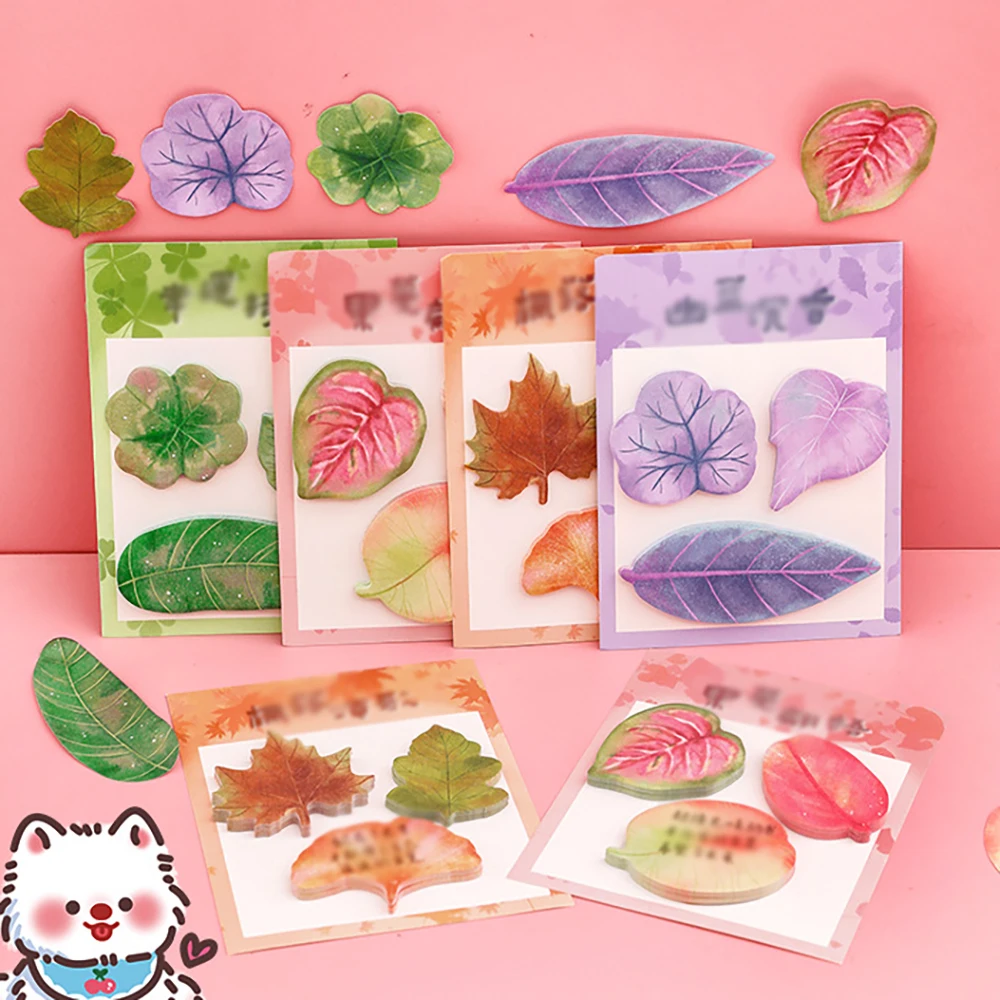 ملاحظة لاصقة مكونة من أوراق شجر مقلدة للطلاب، أوراق القيقب اللطيفة، أوراق الجنكة، ملاحظات الرسائل، الملاحظات اللاصقة