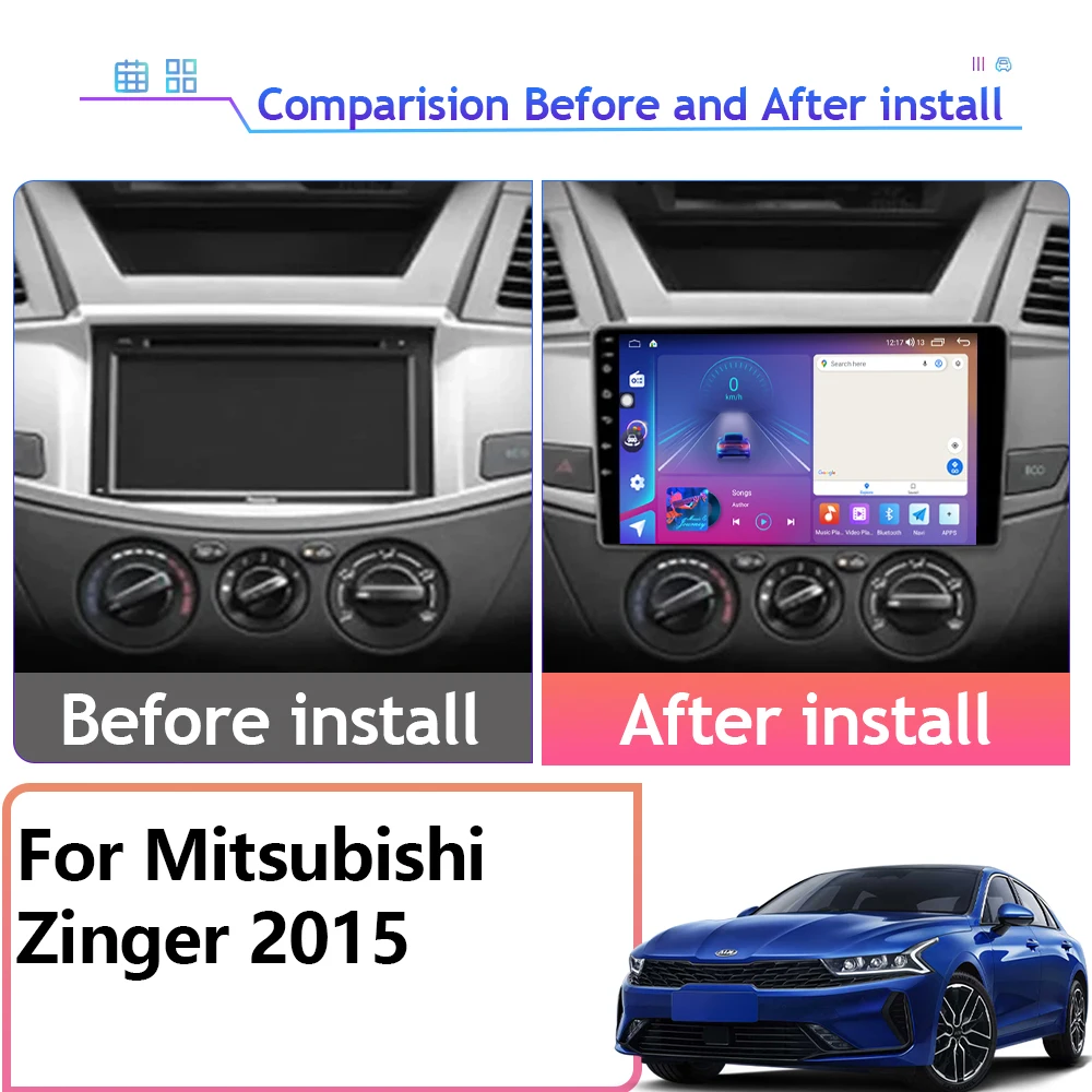 Android 13 For Mitsubishi Zinger 2015 Auto Radio Stereo Head Unit Multimedia Player GPS Navigation QLED 5G WIFI BT No 2 din DVD