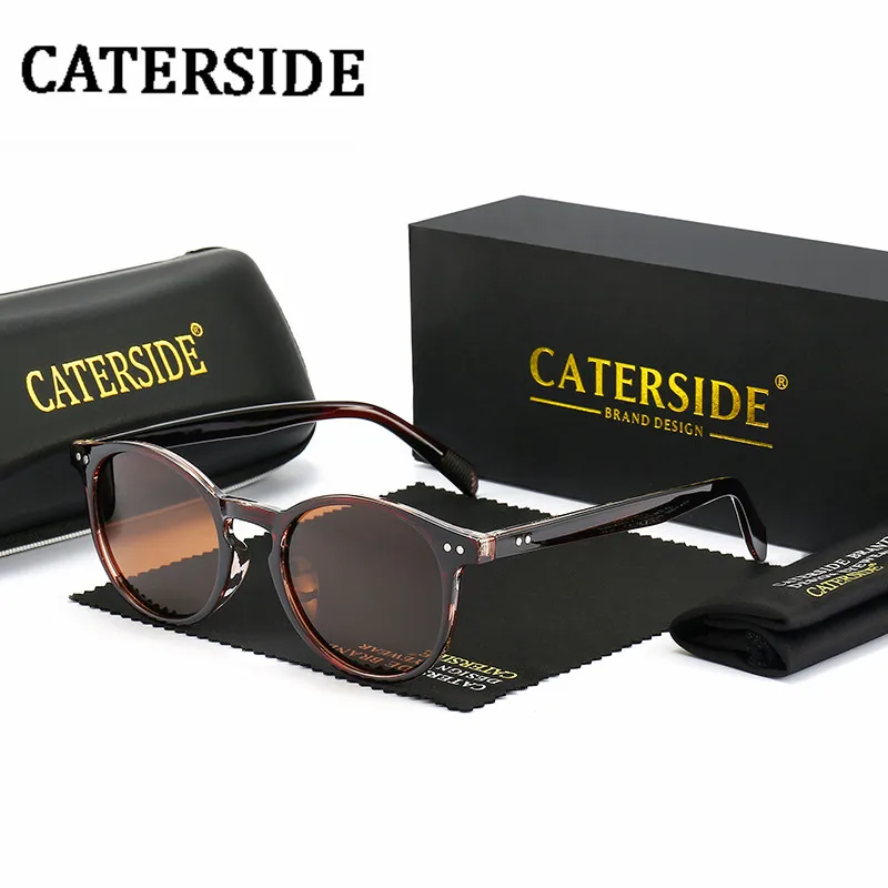 

CATERSIDE 2022 Polarized Sunglasses Men Women Retro Round Ultralight TR90 Driving Shades Vintage Sun Glasses UV400 Unisex Gafas