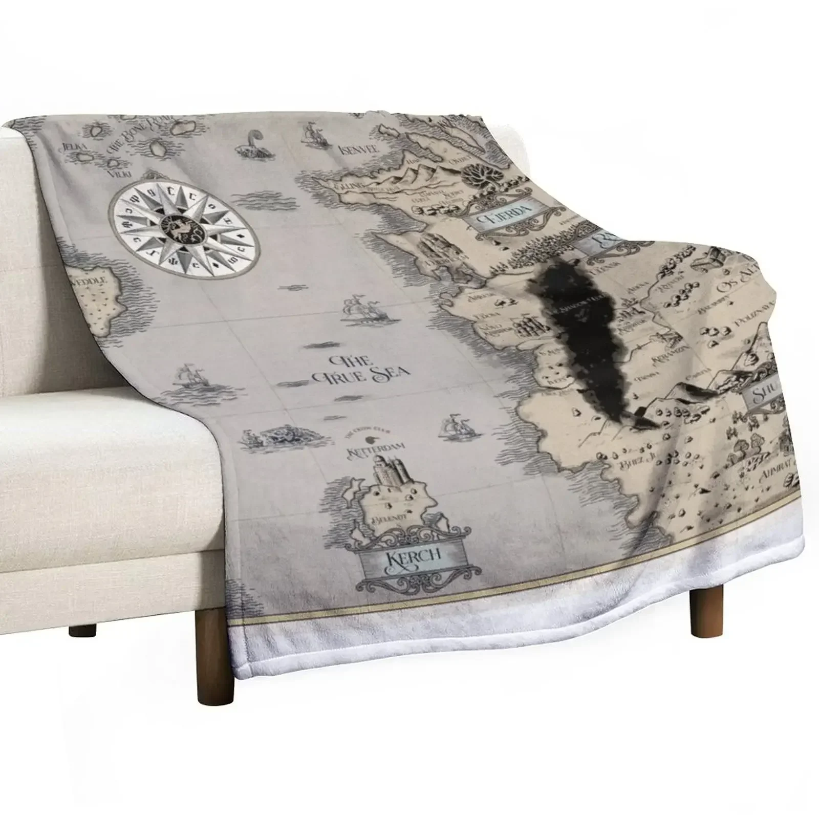 

Colorized Grishaverse Map (High Res) Throw Blanket Travel Vintage Blankets