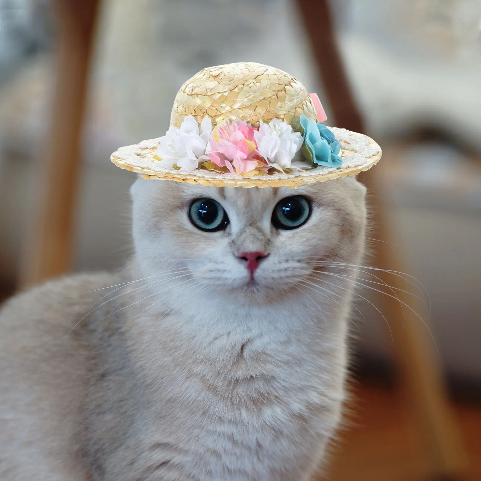 

Creative Pet Dog Woven Straw Hat Summer Outdoor Party Cosplay Photo Prop Adorable Wear-Resistant Puppy Accessory Costume