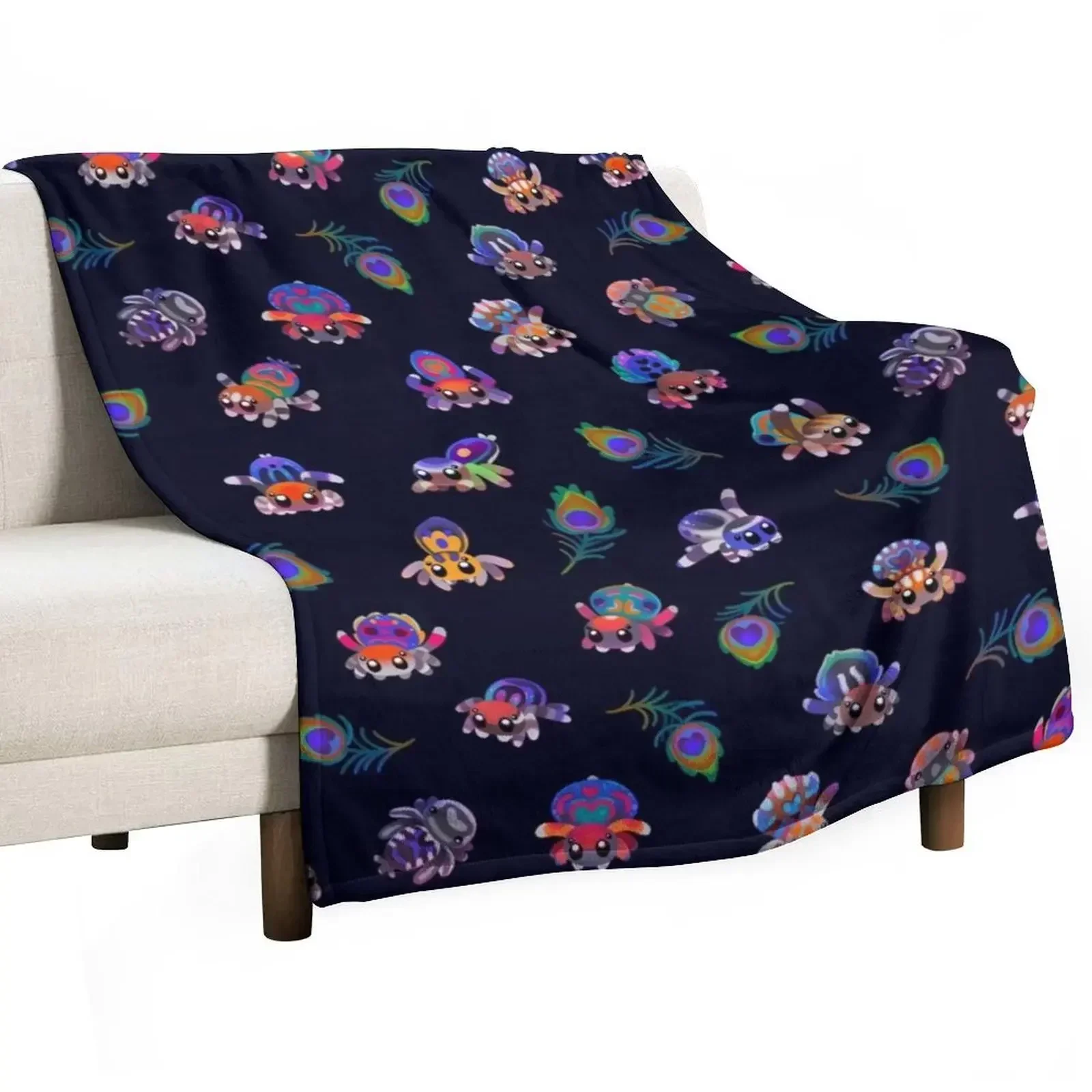 Peacock spider Throw Blanket Retros Extra Large Throw Vintage Blankets