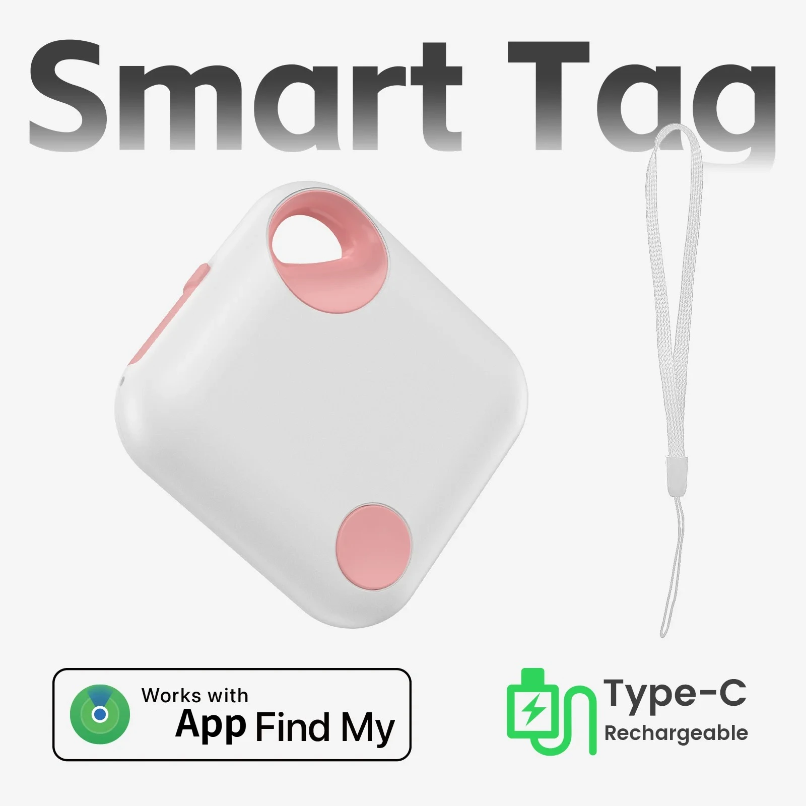 Rechargeable Portable Long-Distance Tracker Positioning GPS Finder IOS Iphone Find My APP Keys Bag Toys Smart Tag Locator