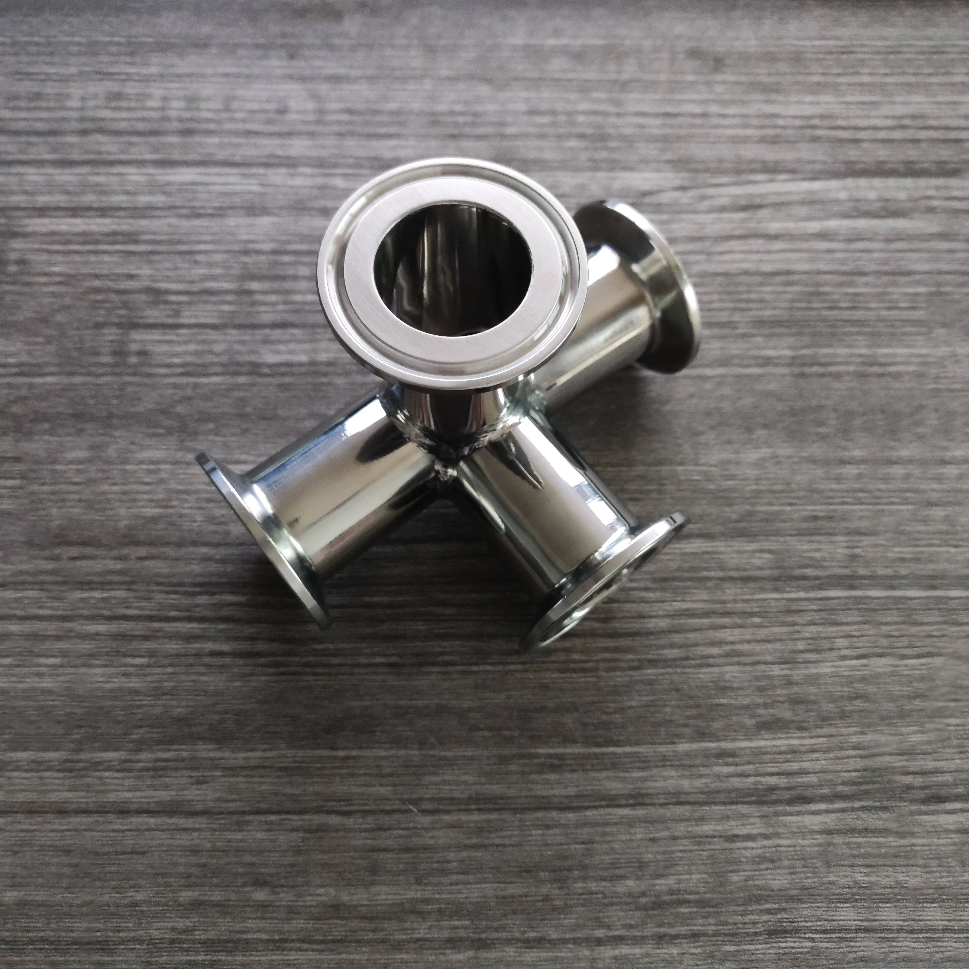 

304 Stainless Steel Sanitary Clamp Equal-Diameter Right Angle Cross