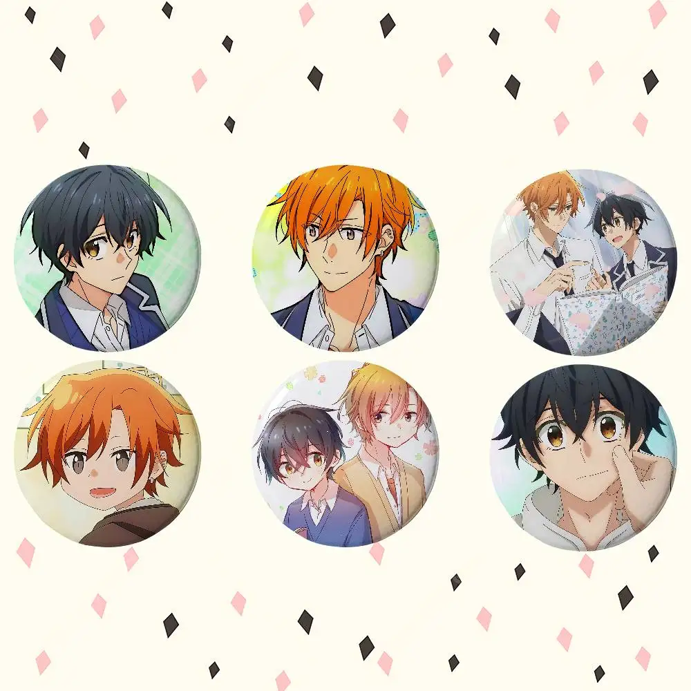 Cartoon Sasaki und Miyano Anime Runde Laser-Brosche Cartoon-Anstecknadel Kleidung Rucksack Accessoires Reversnadel