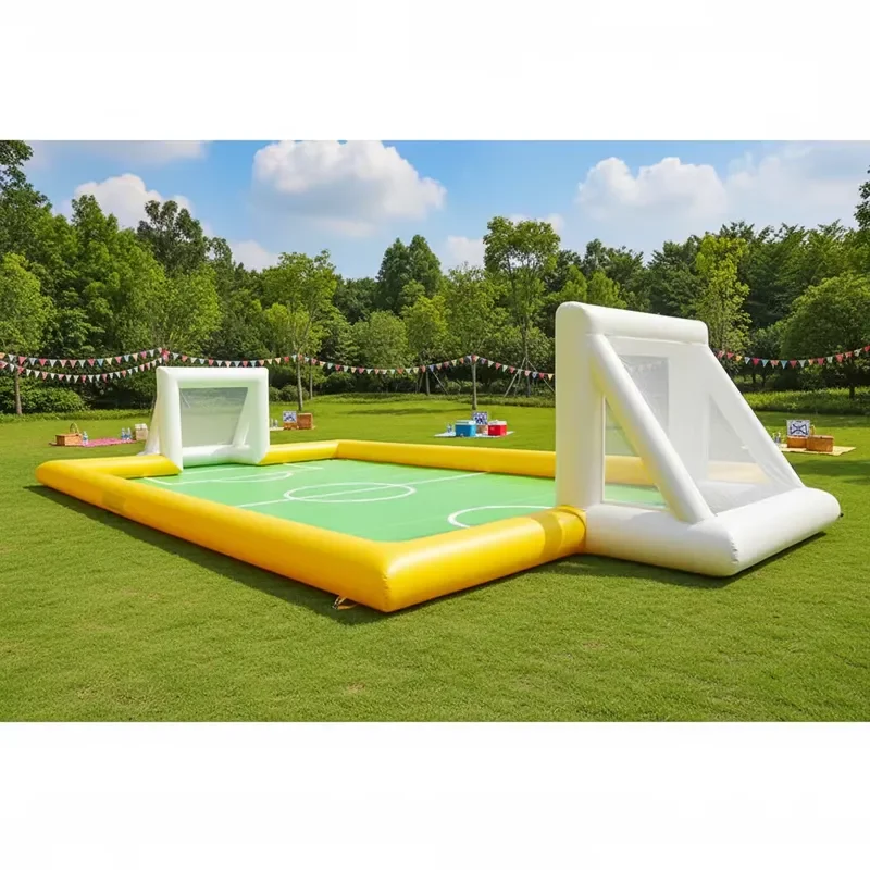 Factory Price KARRY Giant Inflatable PVC Soccer Field with Slip Slide & Soap 300-500kg Capacity for Kids Ages 2-10