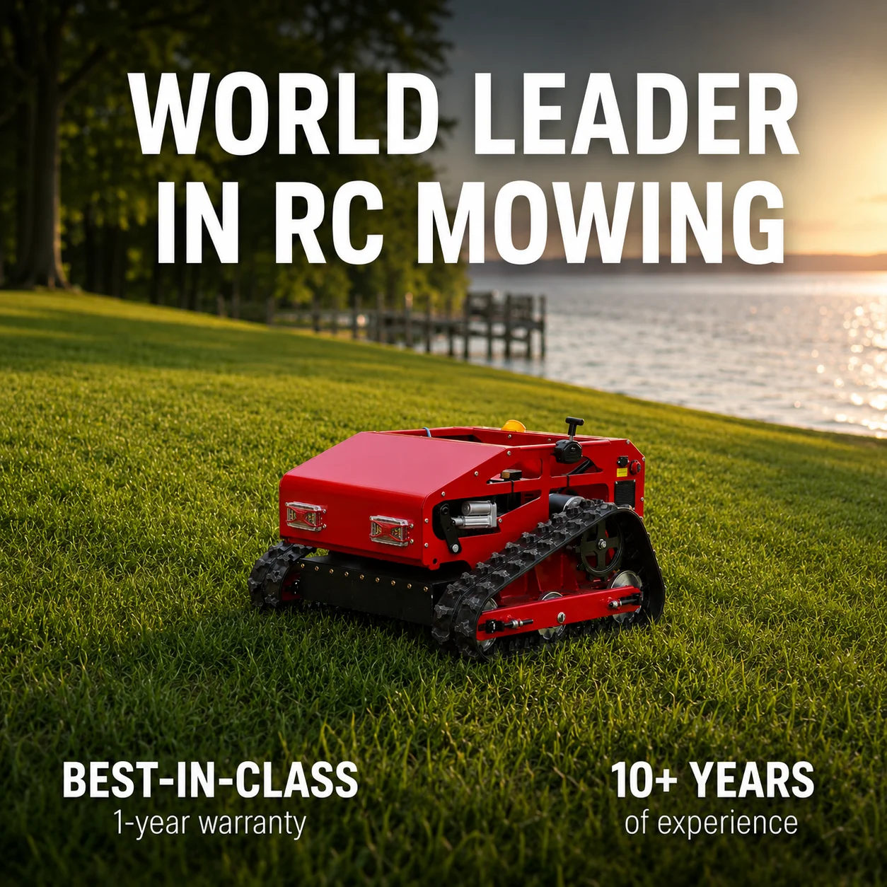 

550mm Remote Control Crawler Lawn Mower, Gas Powered All Terrain Grass Cutter, Remote Operated Brush Mower, US Stock