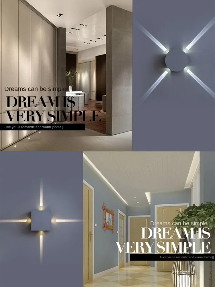 LED cross light effect wall lamp aisle balcony decorative wall lights indoor bedside background lights living room bar KTV model
