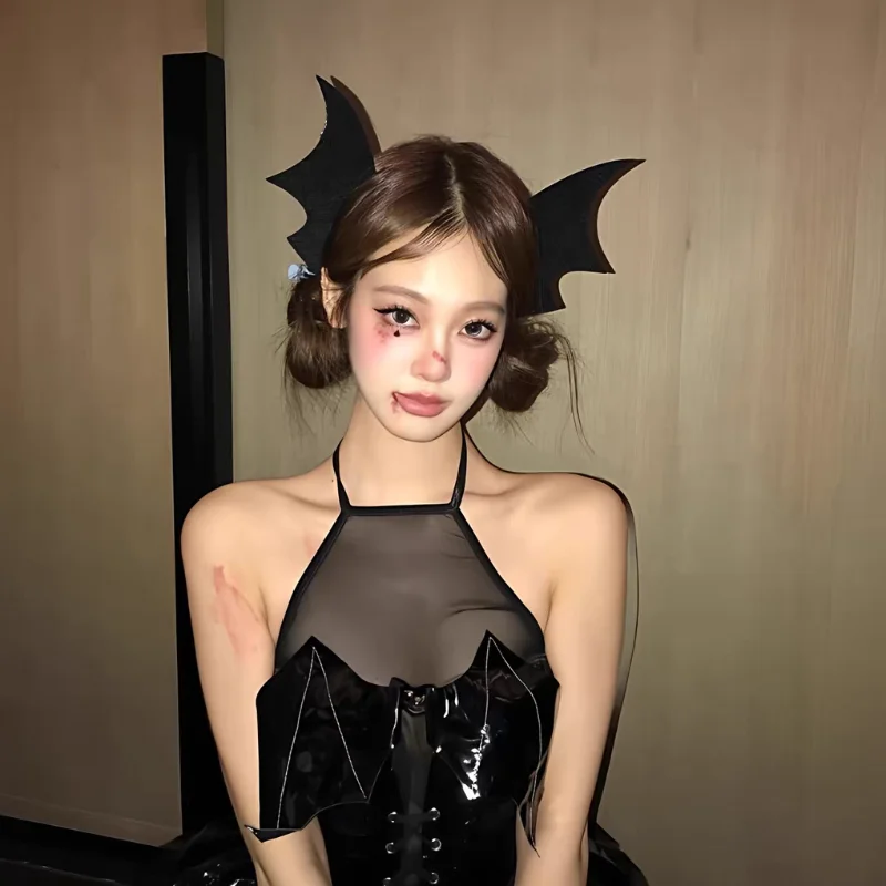 

Bat Wings Side Clips Gothic Dark Bangs Side Hairpin Y2k Spicy Girl Demon Duckbill Clip Subcultural Halloween Party Headwear