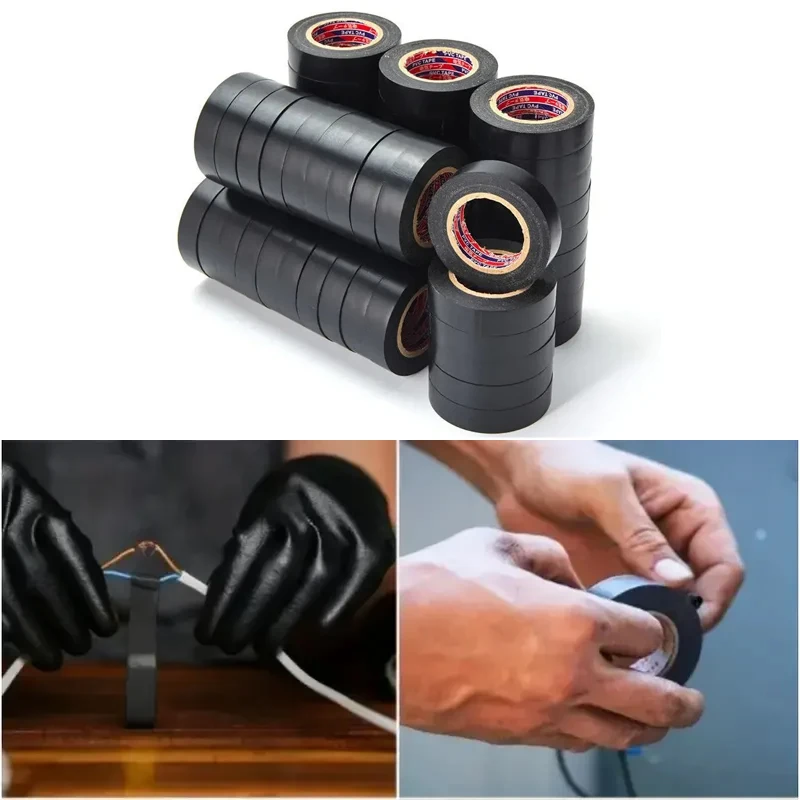 

16/19mm Black Electrical Tape,Insulation Tape,Electrical Tape,PVC Adhesive Waterproof Tape, 1 Roll OF 10 Meters Tape Tool