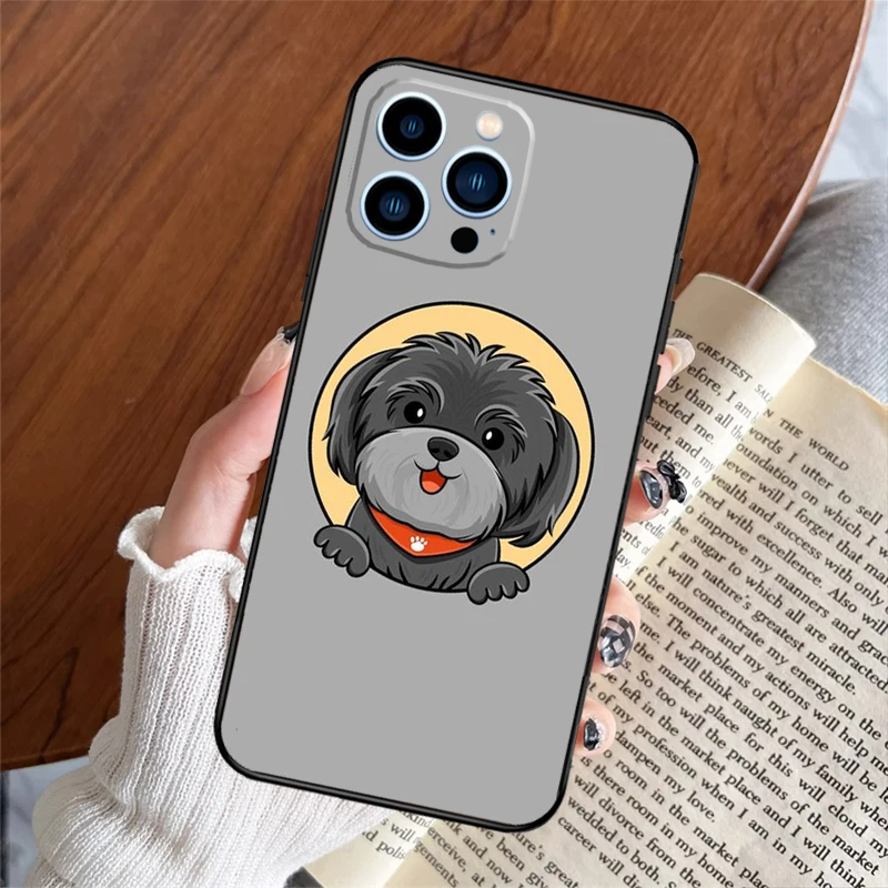 Cartoon Shih Tzu Dog Case For iPhone 16 15 11 12 13 14 Pro Max XS X XR 6S 7 8 Plus 12 13 Mini Back Cover