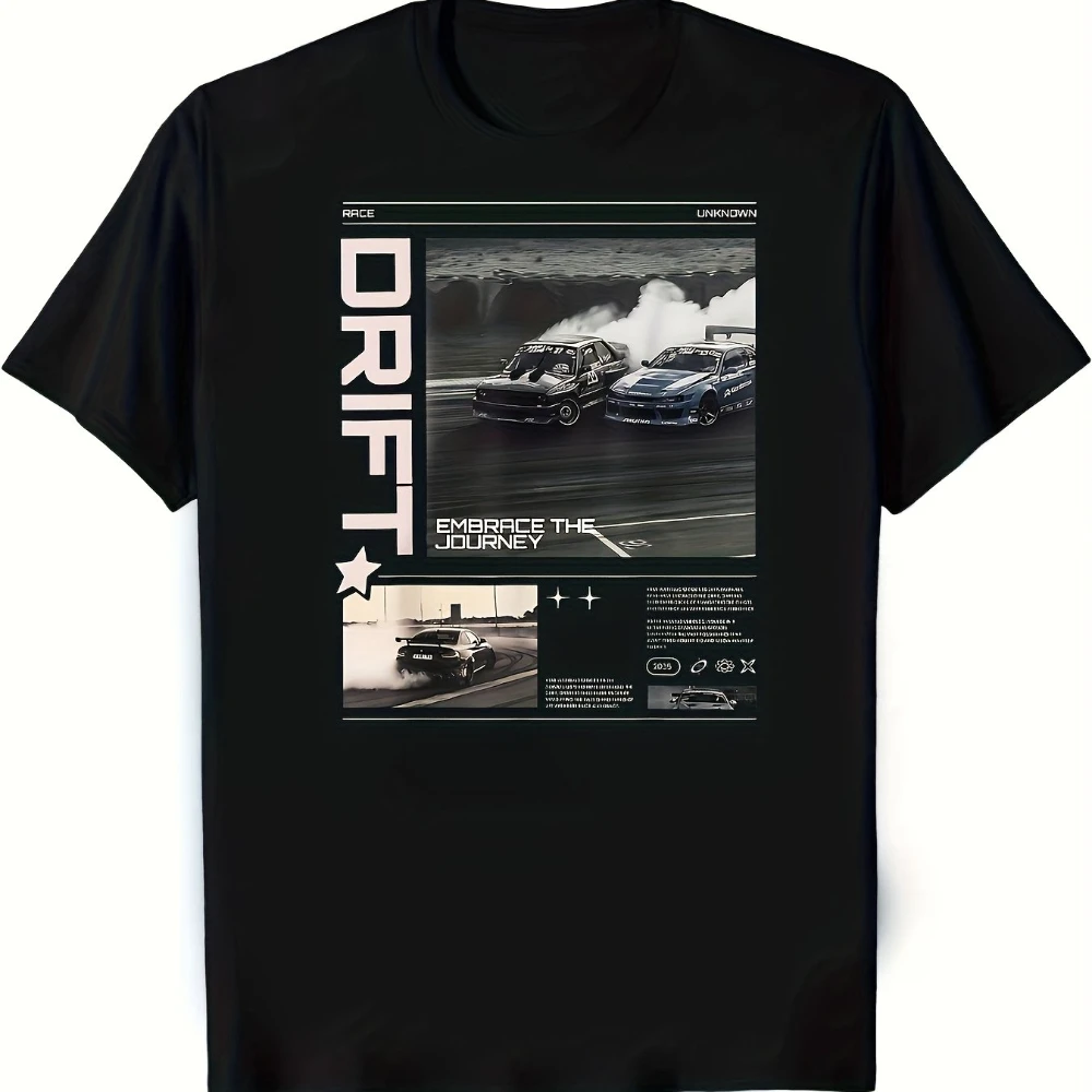 Retro-Futuristisches Streetwear T-Shirt mit Grafik eines japanischen JDM Tokyo Drift Rennwagens, Schnelltrocknendes Polyester-Shirt