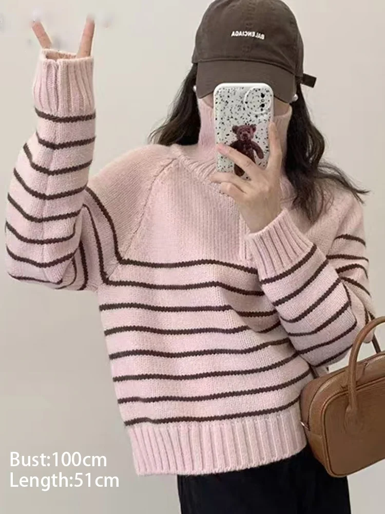 Automne hiver nouveau Chic col rabattu fermeture éclair pulls tricoté pull femmes décontracté ample à manches longues femmes chandails hauts