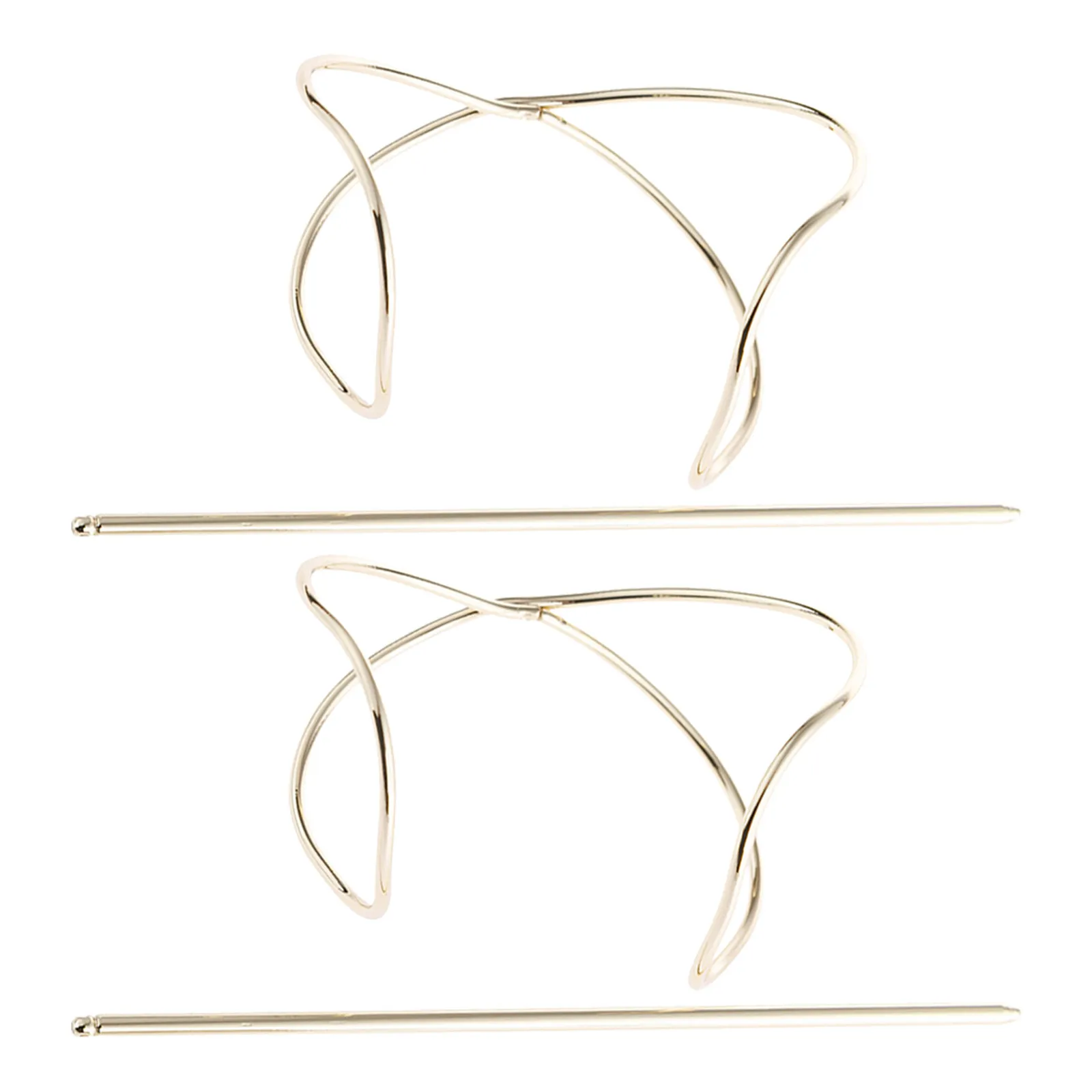 

2Pcs Metal Hairpins Gold Bun Holder Slide Stick Vintage Hair Clip for Elegant Hairstyles Party Travel Hair Accessories