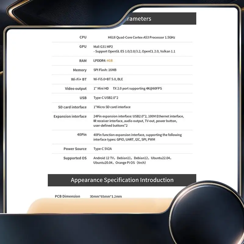 for-orange-pi-zero-2w-development-board-1g-ram-heat-sink-ddr4-mini-pc-allwinner-h618-wifi5-bluetooth50-support-4k-60fps-durable