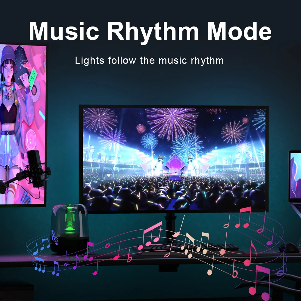 Imagem -04 - Ambiente Inteligente Led Strip Light tv Display pc Sync Monitor de Computador Backlight Rgb Luz Inteligente Jogo Faça Você Mesmo Atmosfera de Férias pc Decor Lamp