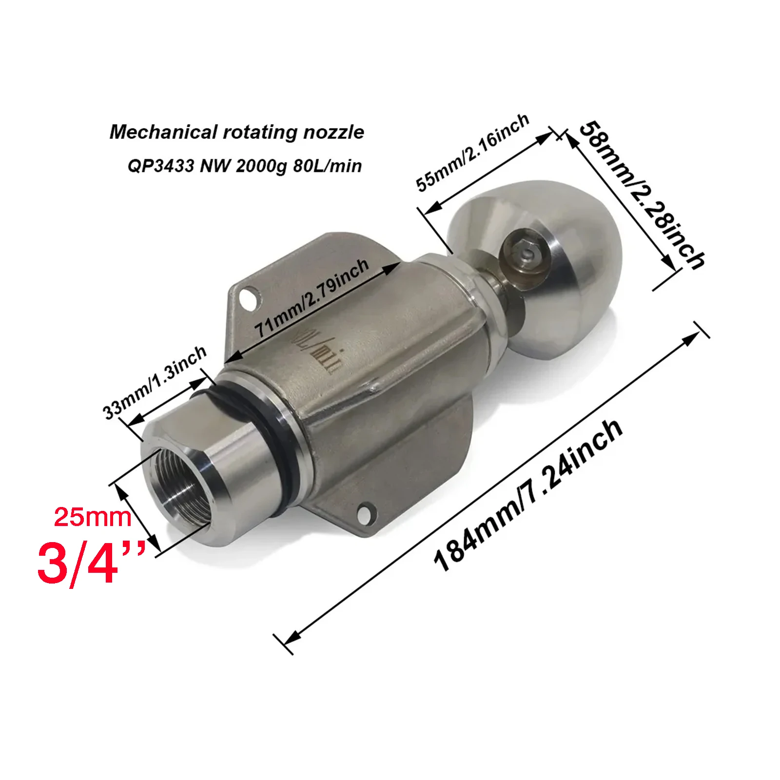 3/4'' 80L/min Rotary nozzle Transformer Nozzle Water gun High pressure nozzle high pressure water gun Pesticide nozzle