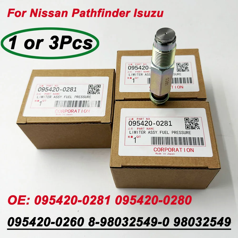 

OE 095420-0281 8-98032549-0 095420-0260 D-ENSO Fuel Rail Pressure Relief Limiter Valve 095420-0280 98032549 For Nissan Isuzu