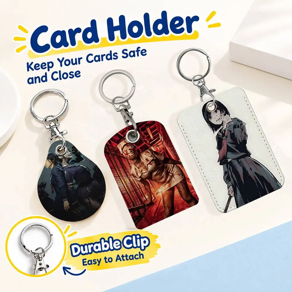 FOR SILENT HILL Hinako Shimizu Keychain Card Holder Leather Keeps ID Cash Keys Cards Ready for Work School Travel Daily Errands