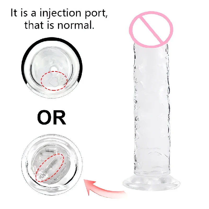 Realistic Soft Jelly Dildo Transparent Suction Cup Strong Grip Flexible Intimate Toy for Women Solo Couple Play - Image 5