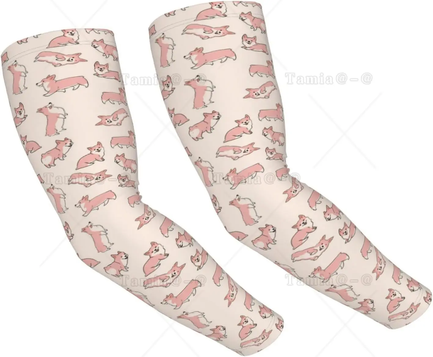 Cooling Arm Sleeves for Men Women Uv Protection Cute Corgi Dog Funny Tattoo Sleeves To Cover Arms Gardening Compression