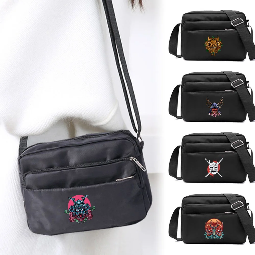 Casual Multi Zipper Crossbody Monster Printing with Smooth Fabric and Slim Silhouette Keeps Your Belongings Within Easy Reach
